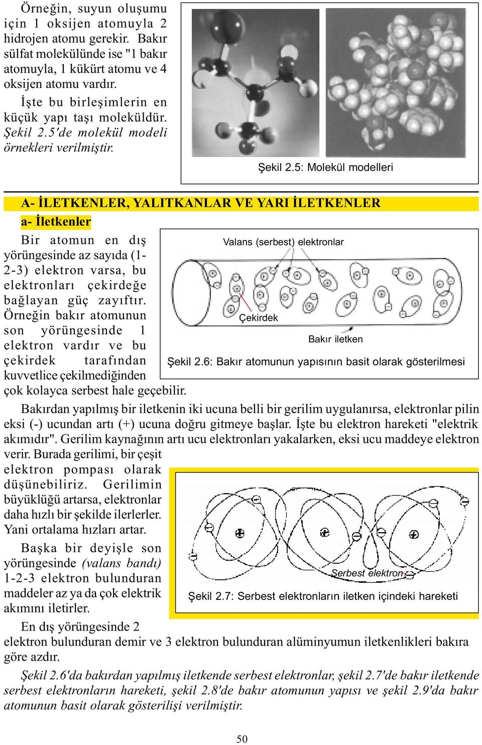 5'de molekül modeli örnekleri verilmiþtir. Þekil 2.