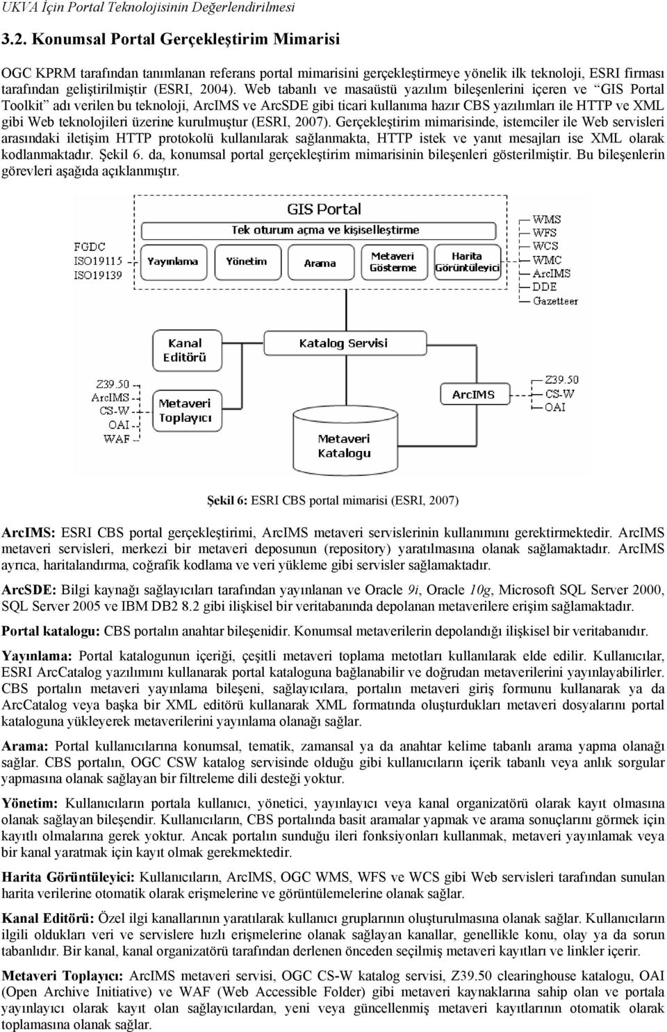 Web tabanlı ve masaüstü yazılım bileşenlerini içeren ve GIS Portal Toolkit adı verilen bu teknoloji, ArcIMS ve ArcSDE gibi ticari kullanıma hazır CBS yazılımları ile HTTP ve XML gibi Web