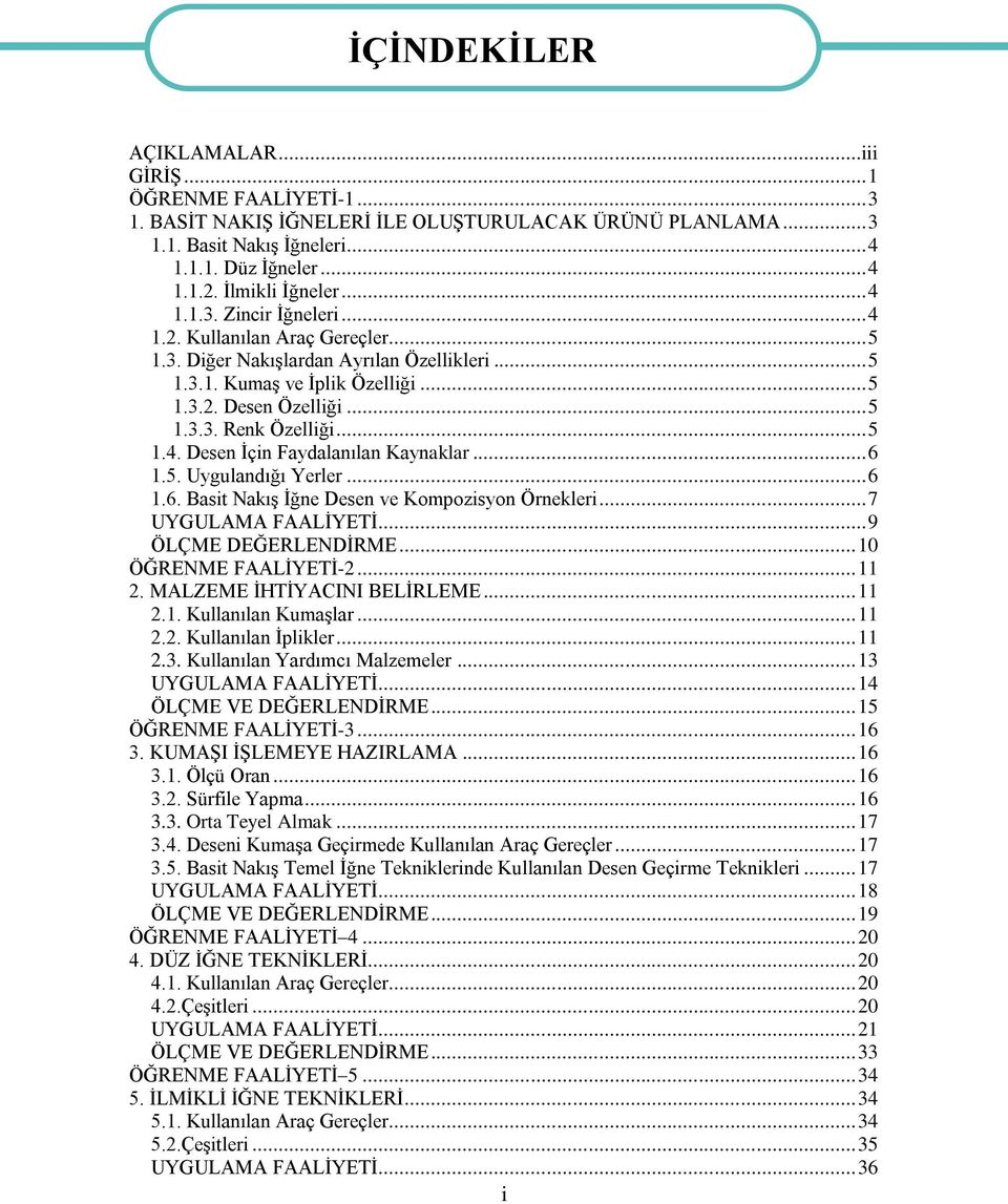 .. 5 1.4. Desen İçin Faydalanılan Kaynaklar... 6 1.5. Uygulandığı Yerler... 6 1.6. Basit Nakış İğne Desen ve Kompozisyon Örnekleri... 7 UYGULAMA FAALİYETİ... 9 ÖLÇME DEĞERLENDİRME.