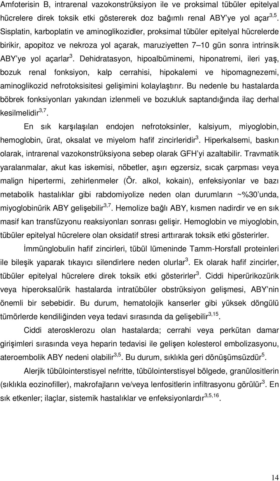 Dehidratasyon, hipoalbüminemi, hiponatremi, ileri yaş, bozuk renal fonksiyon, kalp cerrahisi, hipokalemi ve hipomagnezemi, aminoglikozid nefrotoksisitesi gelişimini kolaylaştırır.