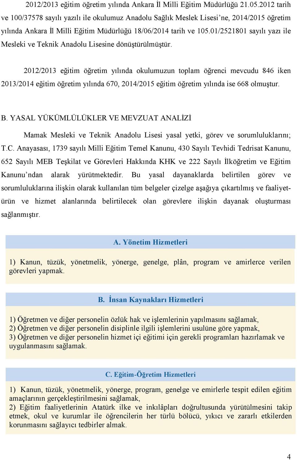 01/2521801 sayılı yazı ile Mesleki ve Teknik Anadolu Lisesine dönüştürülmüştür.