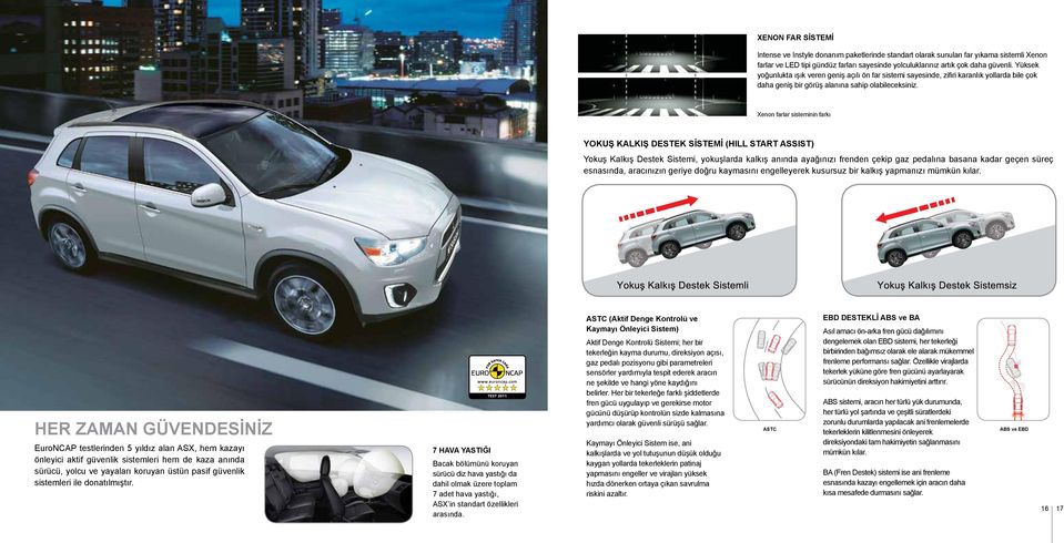 Xenon farlar sisteminin farkı YOKUŞ KALKIŞ DESTEK SİSTEMİ (HILL START ASSIST) Yokuş Kalkış Destek Sistemi, yokuşlarda kalkış anında ayağınızı frenden çekip gaz pedalına basana kadar geçen süreç