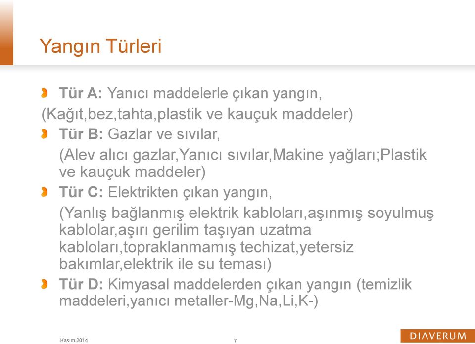 (Yanlış bağlanmış elektrik kabloları,aşınmış soyulmuş kablolar,aşırı gerilim taşıyan uzatma kabloları,topraklanmamış