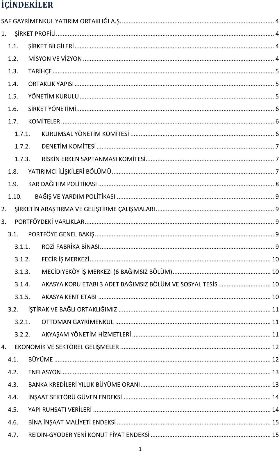 .. 7 1.9. KAR DAĞITIM POLİTİKASI... 8 1.10. BAĞIŞ VE YARDIM POLİTİKASI... 9 2. ŞİRKETİN ARAŞTIRMA VE GELİŞTİRME ÇALIŞMALARI... 9 3. PORTFÖYDEKİ VARLIKLAR... 9 3.1. PORTFÖYE GENEL BAKIŞ... 9 3.1.1. ROZİ FABRİKA BİNASI.