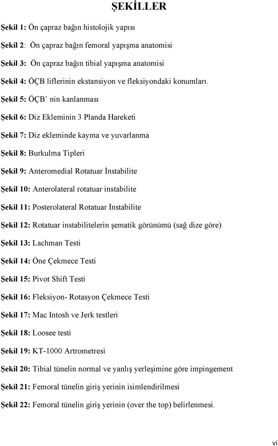 Şekil 5: ÖÇB nin kanlanması Şekil 6: Diz Ekleminin 3 Planda Hareketi Şekil 7: Diz ekleminde kayma ve yuvarlanma Şekil 8: Burkulma Tipleri Şekil 9: Anteromedial Rotatuar İnstabilite Şekil 10: