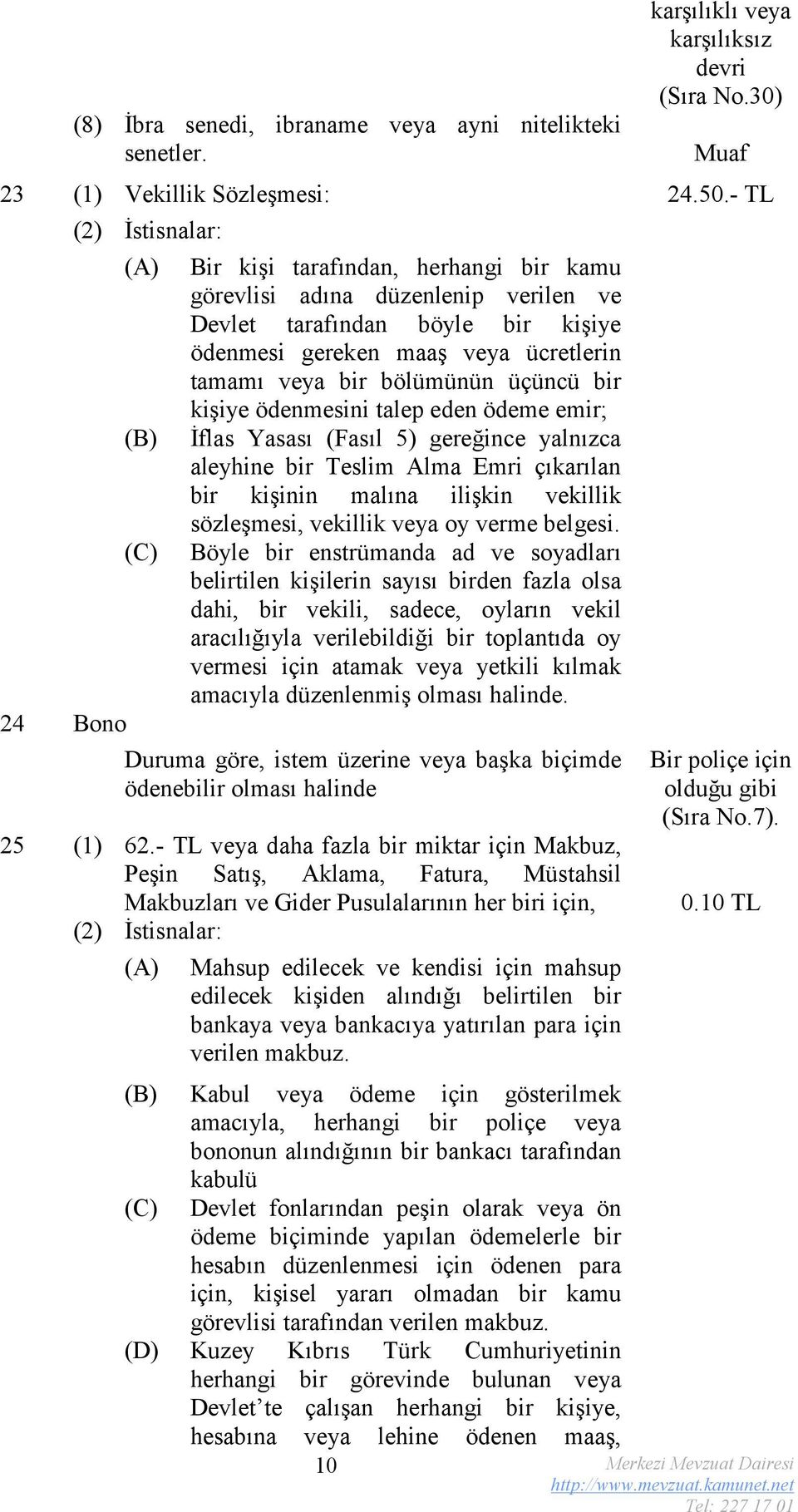 veya bir bölümünün üçüncü bir kişiye ödenmesini talep eden ödeme emir; İflas Yasası (Fasıl 5) gereğince yalnızca aleyhine bir Teslim Alma Emri çıkarılan bir kişinin malına ilişkin vekillik