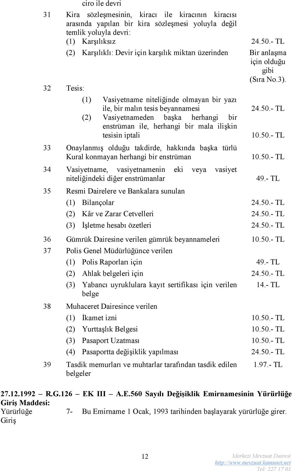 herhangi bir mala ilişkin tesisin iptali 33 Onaylanmış olduğu takdirde, hakkında başka türlü Kural konmayan herhangi bir enstrüman 34 Vasiyetname, vasiyetnamenin eki veya vasiyet niteliğindeki diğer