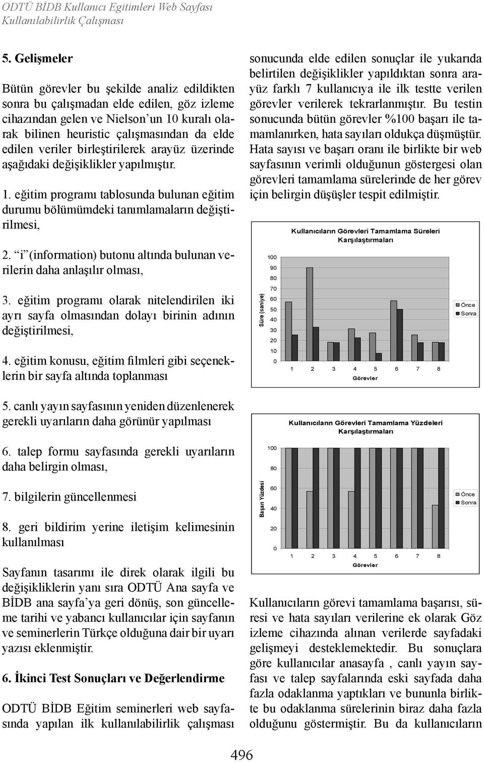 veriler birleştirilerek arayüz üzerinde aşağıdaki değişiklikler yapılmıştır. 1. eğitim programı tablosunda bulunan eğitim durumu bölümümdeki tanımlamaların değiştirilmesi, 2.