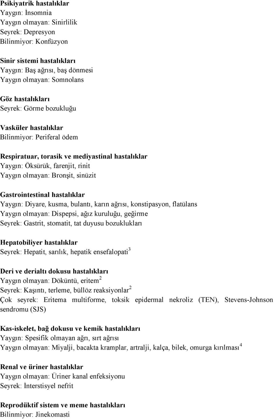 sinüzit G astroin testin al h astalıklar Yaygın: Diyare, kusma, bulantı, karın ağrısı, konstipasyon, flatülans Yaygın olmayan: Dispepsi, ağız kuruluğu, geğirme Seyrek: Gastrit, stomatit, tat duyusu