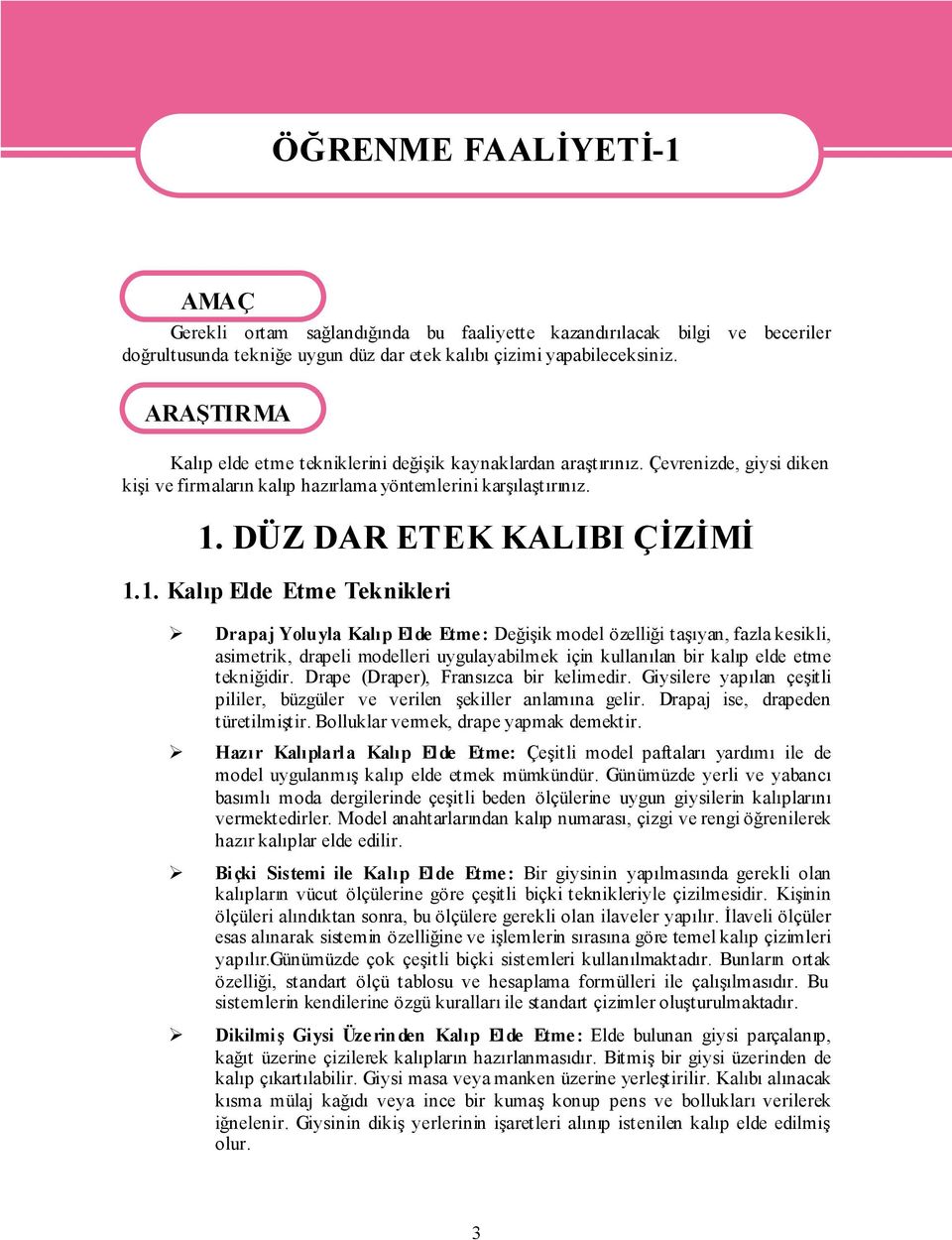 DÜZ DAR ETEK KALIBI ÇİZİMİ 1.