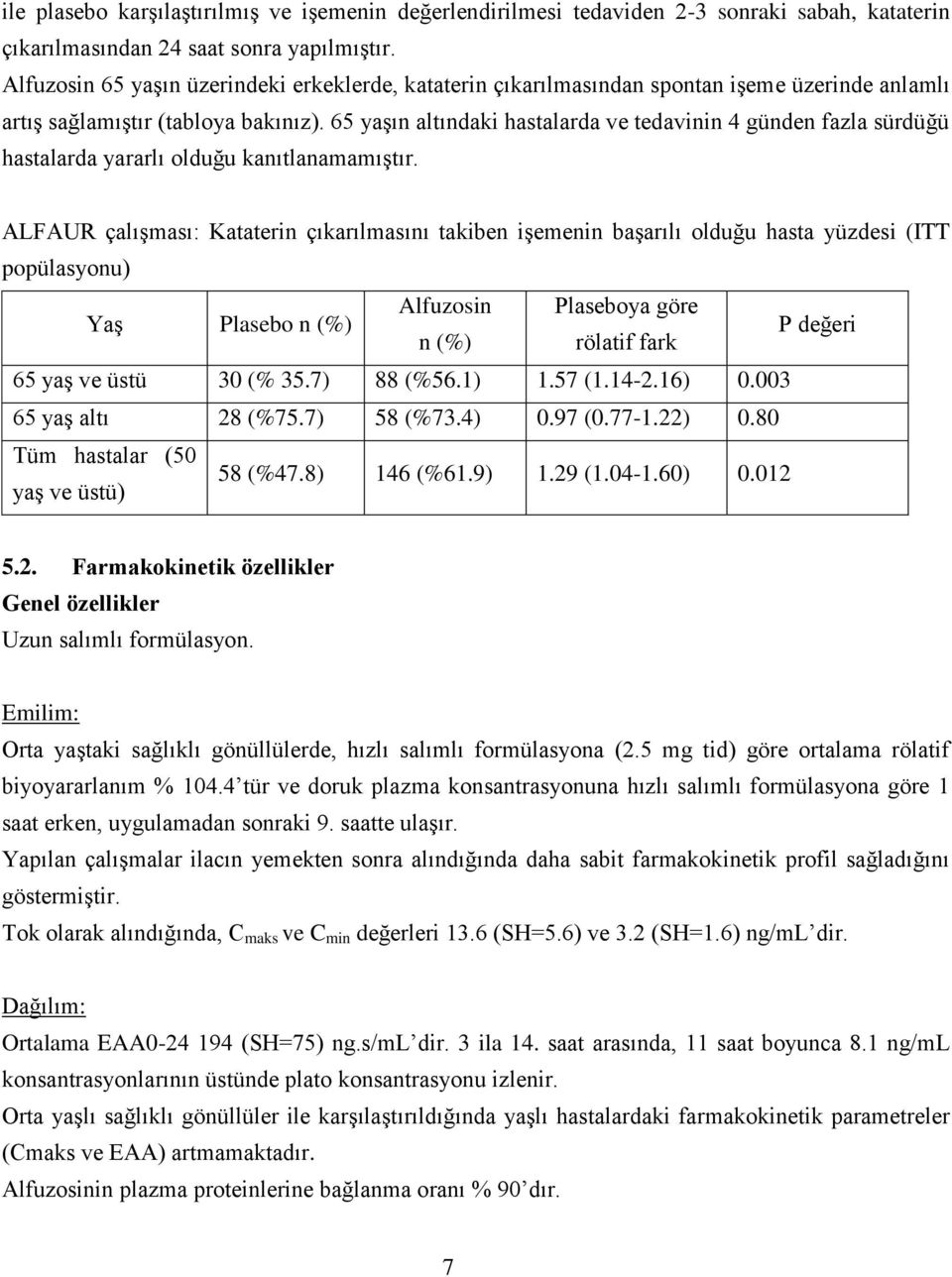 65 yaşın altındaki hastalarda ve tedavinin 4 günden fazla sürdüğü hastalarda yararlı olduğu kanıtlanamamıştır.