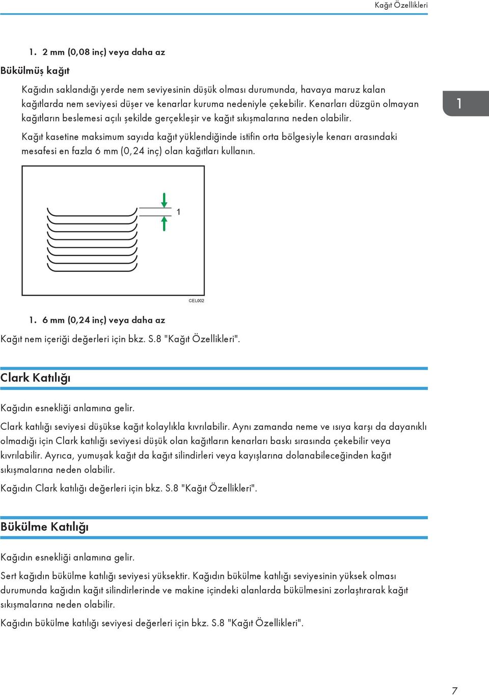 Kenarları düzgün olmayan kağıtların beslemesi açılı şekilde gerçekleşir ve kağıt sıkışmalarına neden olabilir.