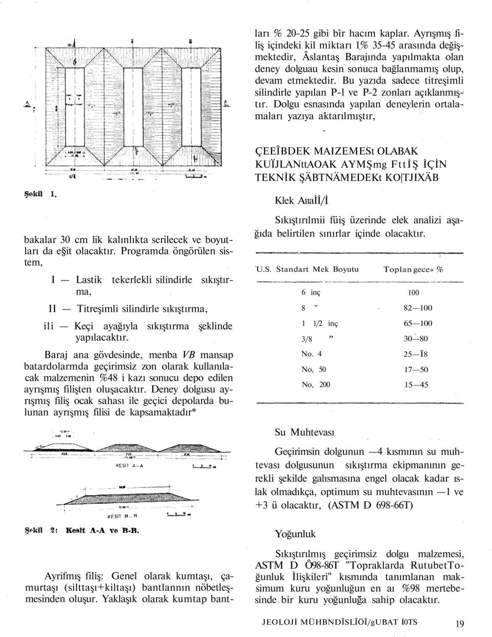 Bu yazıda sadece titreşimli silindirle yapılan P-l ve P-2 zonları açıklanmıştır.