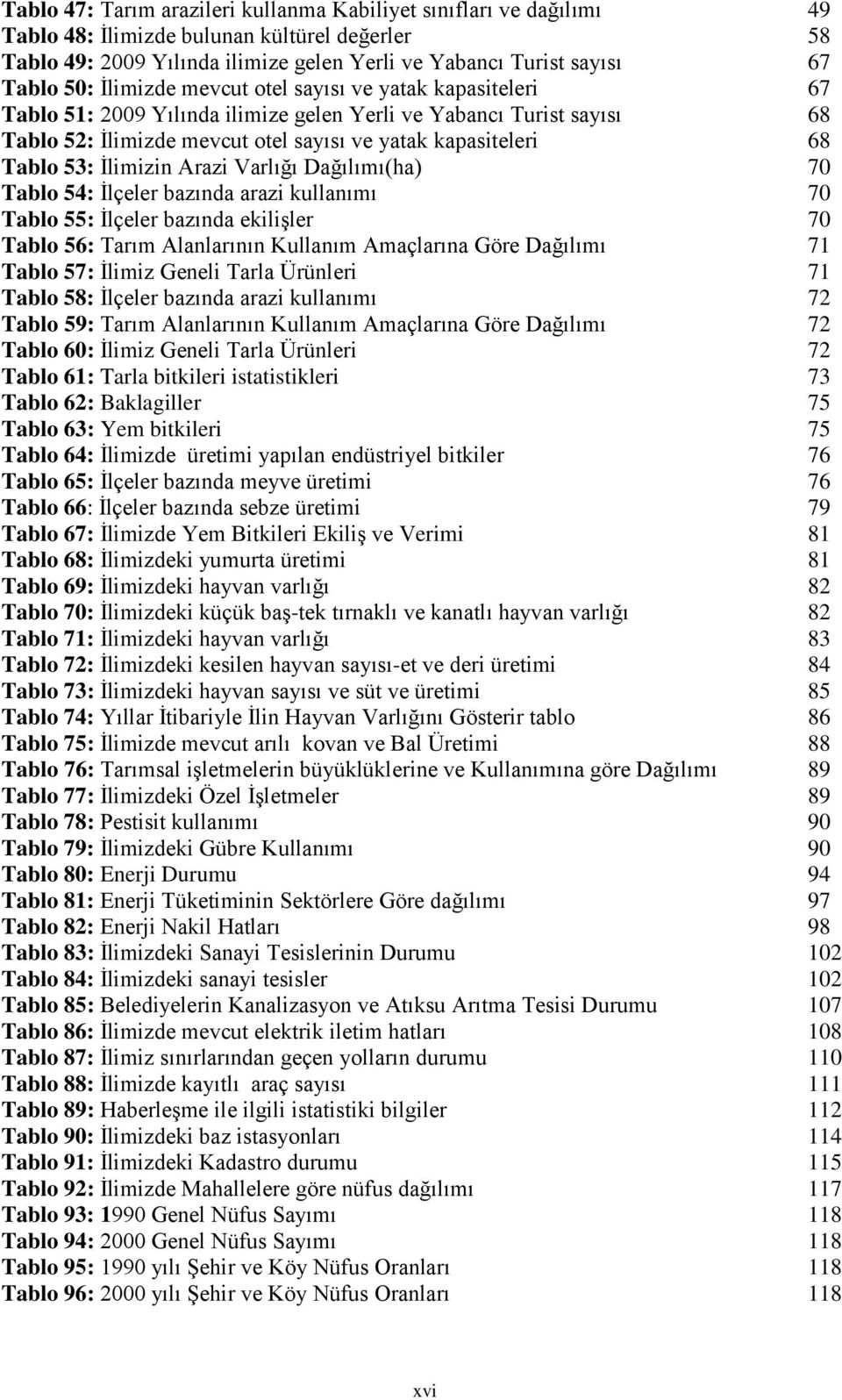 Ġlimizin Arazi Varlığı Dağılımı(ha) 70 Tablo 54: Ġlçeler bazında arazi kullanımı 70 Tablo 55: Ġlçeler bazında ekiliģler 70 Tablo 56: Tarım Alanlarının Kullanım Amaçlarına Göre Dağılımı 71 Tablo 57: