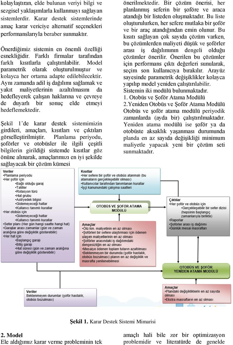 Farklı firmalar tarafından farklı kısıtlarla çalıştırılabilir. Model parametrik olarak oluşturulmuştur ve kolayca her ortama adapte edilebilecektir.