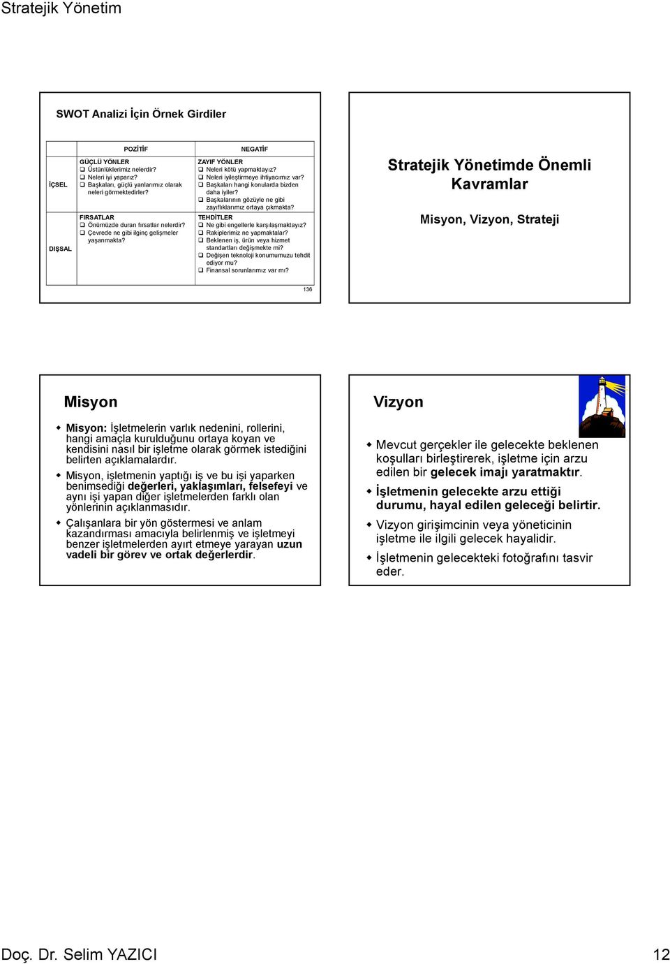 Başkaları hangi konularda bizden daha iyiler? Başkalarının gözüyle öül ne gibi zayıflıklarımız ortaya çıkmakta? TEHDİTLER Ne gibi engellerle karşılaşmaktayız? Rakiplerimiz ne yapmaktalar?