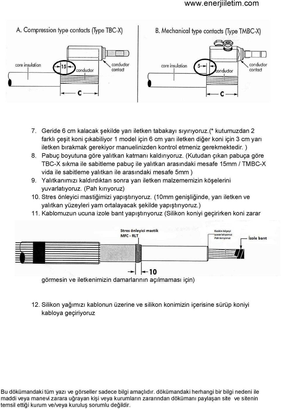 Pabuç boyutuna göre yalıtkan katmanı kaldırıyoruz.