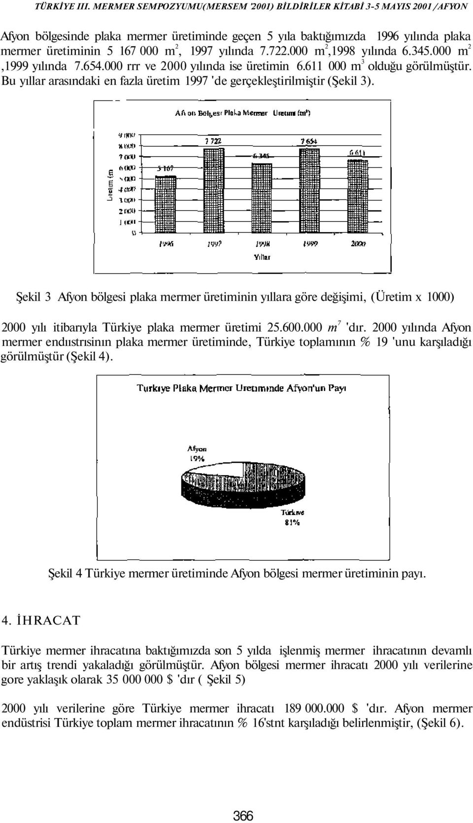 45.000 m,999 yılında 7.654.000 rrr ve 000 yılında ise üretimin 6.6 000 m olduğu görülmüştür. Bu yıllar arasındaki en fazla üretim 997 'de gerçekleştirilmiştir (Şekil ).