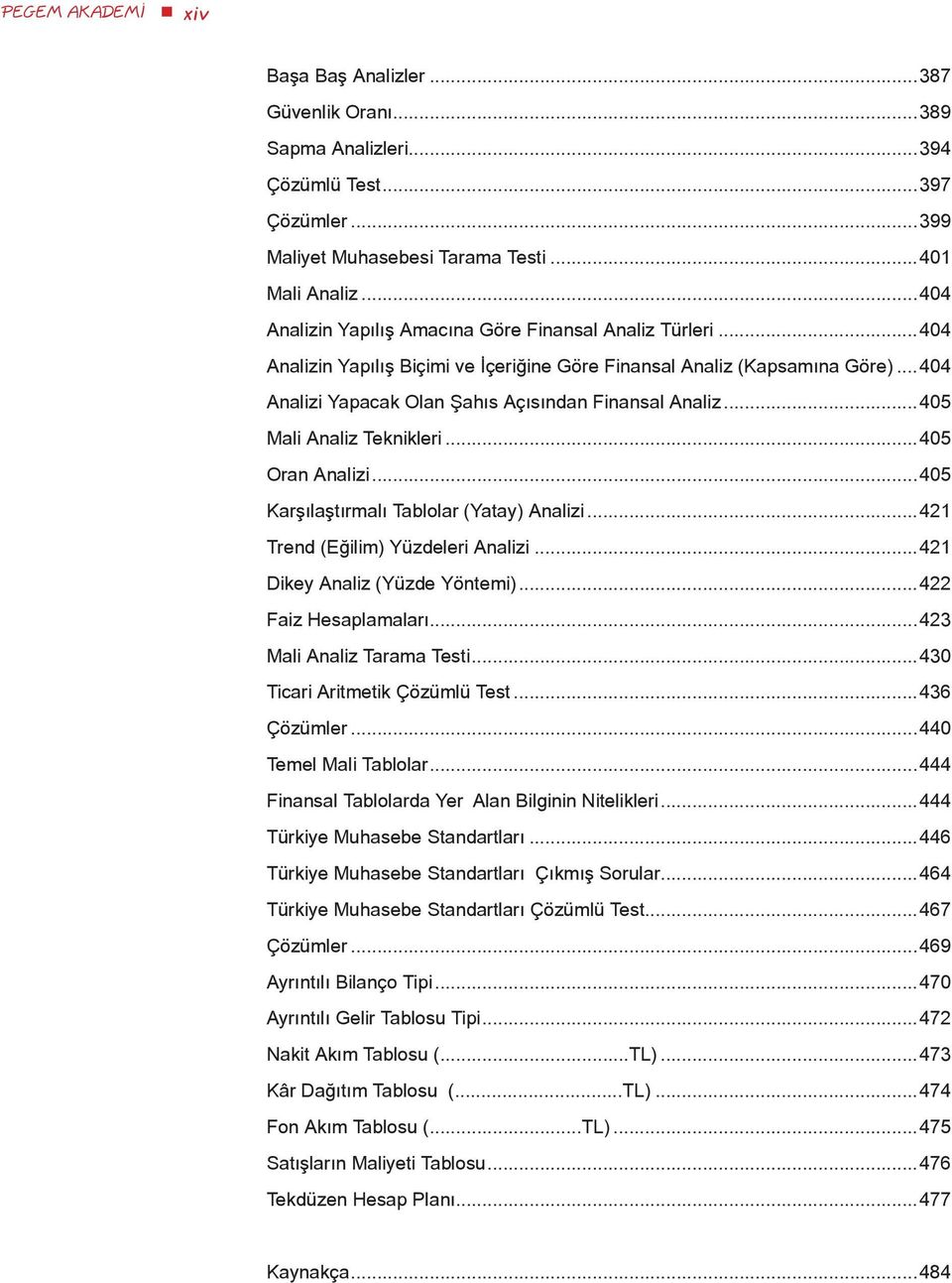 ..405 Mali Analiz Teknikleri...405 Oran Analizi...405 Karşılaştırmalı Tablolar (Yatay) Analizi...421 Trend (Eğilim) Yüzdeleri Analizi...421 Dikey Analiz (Yüzde Yöntemi)...422 Faiz Hesaplamaları.