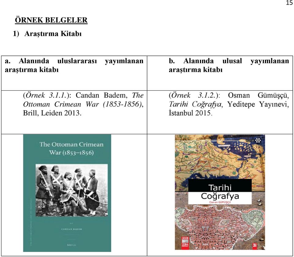 Alanında ulusal yayımlanan araştırma kitabı (Örnek 3.1.