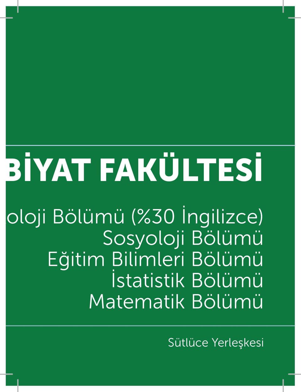 Bilimleri Bölümü İstatistik Bölümü