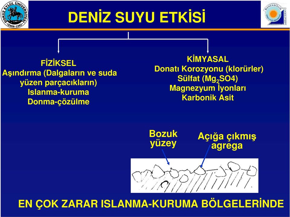 Korozyonu (klorürler) Sülfat (Mg 2 SO4) Magnezyum İyonları