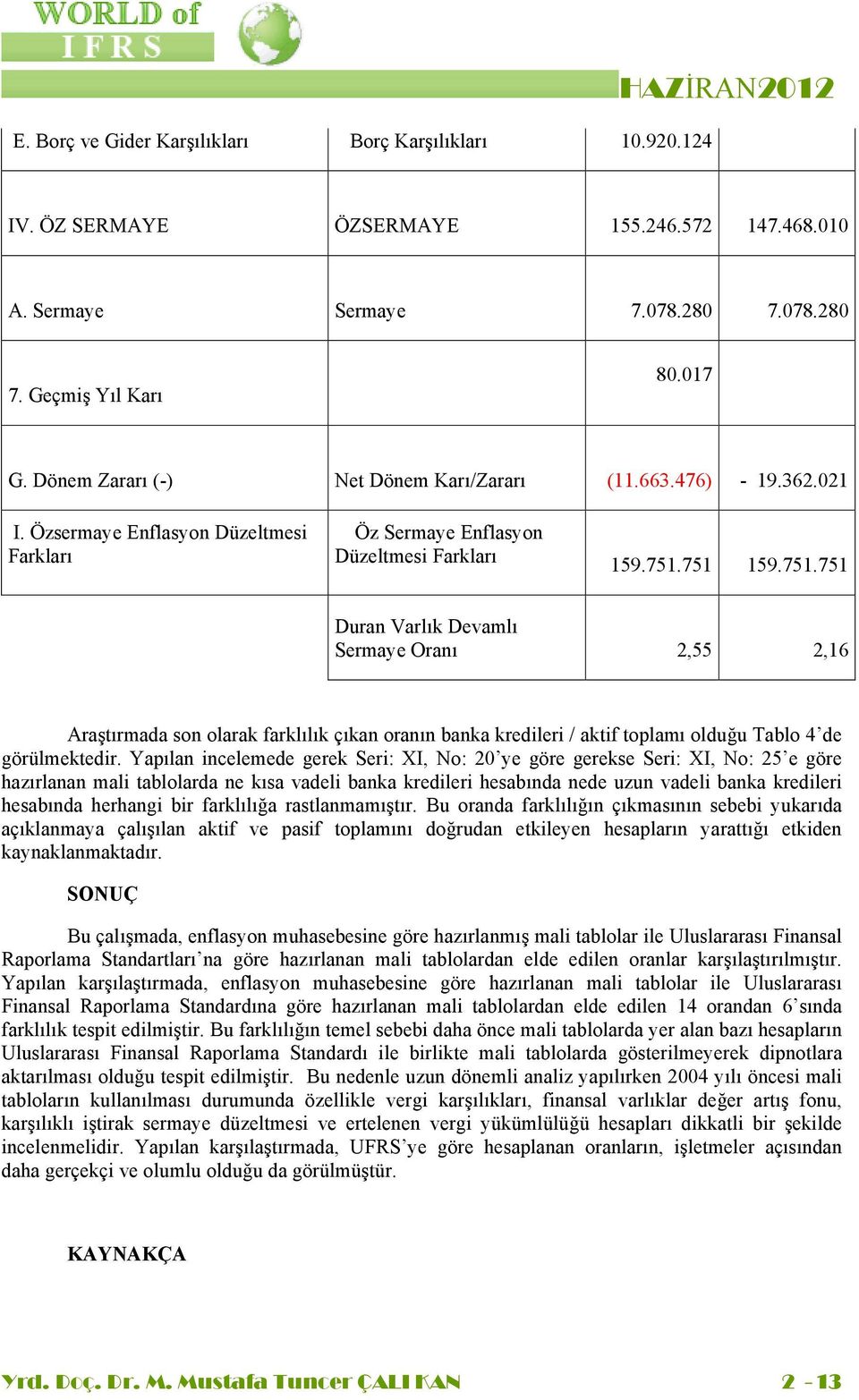 751 159.751.751 Duran Varlık Devamlı Sermaye Oranı 2,55 2,16 Araştırmada son olarak farklılık çıkan oranın banka kredileri / aktif toplamı olduğu Tablo 4 de görülmektedir.