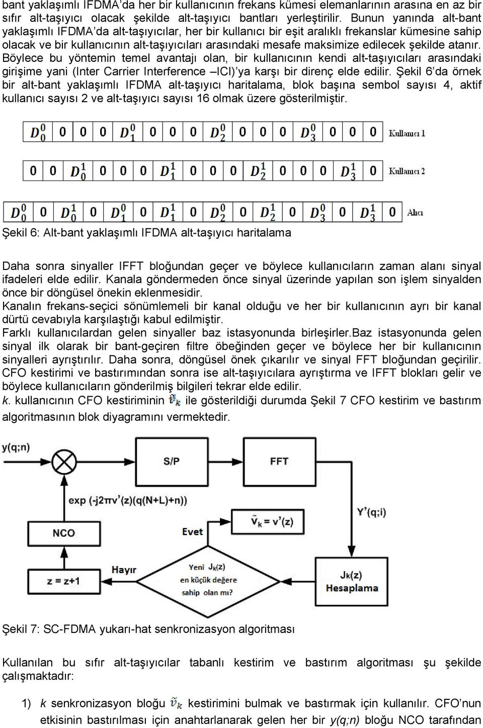 edilecek şekilde atanır. Böylecee bu yöntemin temel avantajı olan, bir kullanıcının kendi alt-taşıyıcıları arasındaki girişime yani (Inter Carrier Interference ICI) ya karşı bir direnç elde edilir.