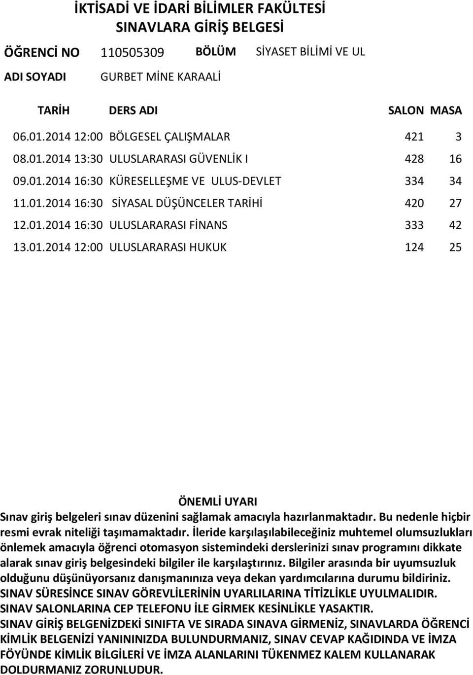 01.2014 16:30 KÜRESELLEŞME VE ULUS-DEVLET 334 34 11.01.2014 16:30 SİYASAL DÜŞÜNCELER TARİHİ 420 27 12.