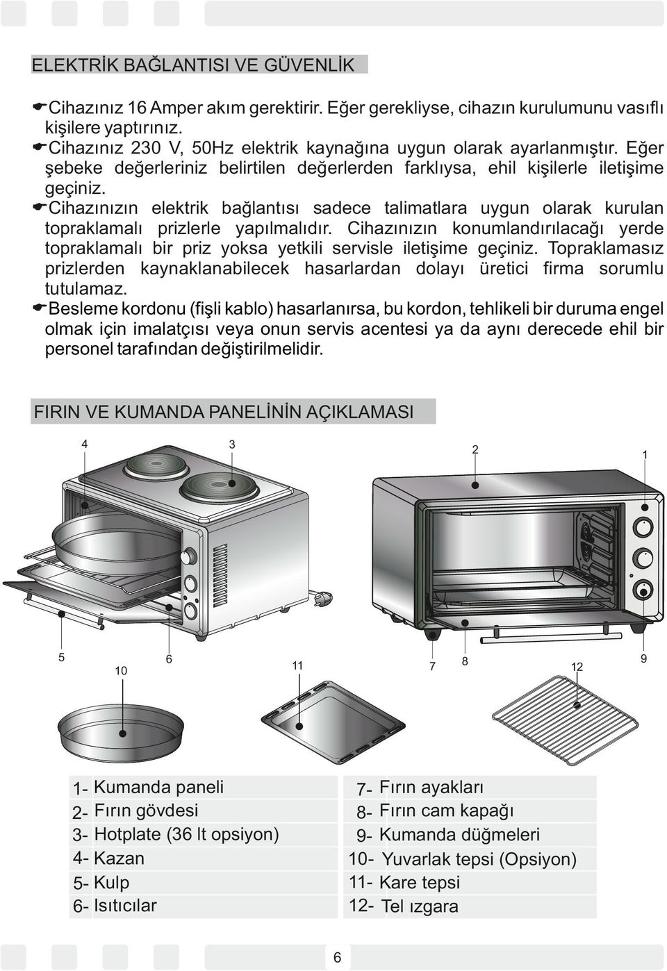 ECihazınızın elektrik bağlantısı sadece talimatlara uygun olarak kurulan topraklamalı prizlerle yapılmalıdır.