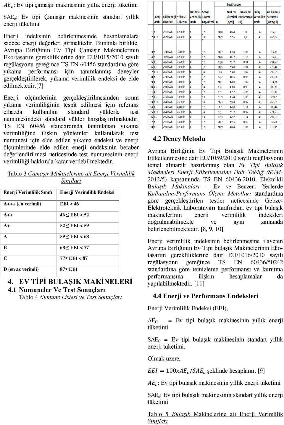 Bununla birlikte, Avrupa Birliğinin Ev Tipi Çamaşır Makinelerinin Eko-tasarım gerekliliklerine dair EU/1015/2010 sayılı regülasyonu gereğince TS EN 60456 standardına göre yıkama performansı için