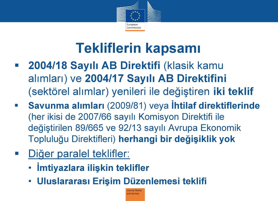 2007/66 sayılı Komisyon Direktifi ile değiştirilen 89/665 ve 92/13 sayılı Avrupa Ekonomik Topluluğu Direktifleri)