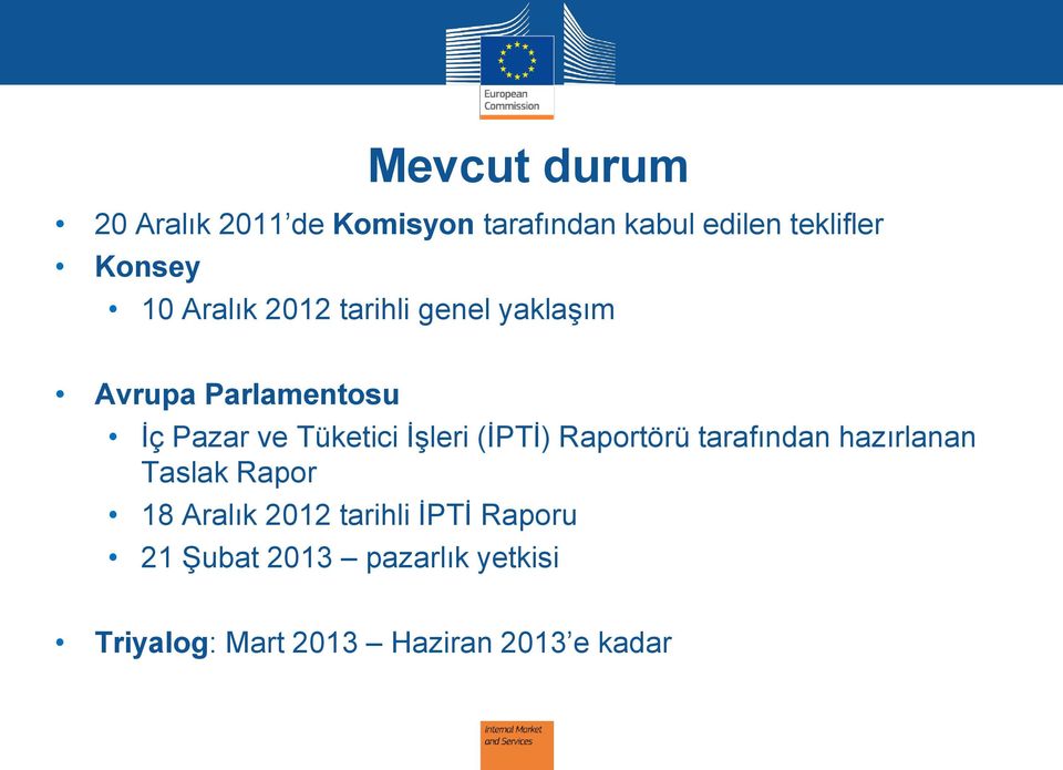 İşleri (İPTİ) Raportörü tarafından hazırlanan Taslak Rapor 18 Aralık 2012 tarihli