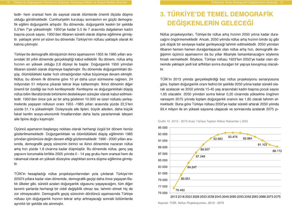 1950 ye kadar 5,5 ile 7 arasında dalgalanan kadın başına çocuk sayısı, 1950 den itibaren sürekli olarak düşme eğilimine girmiştir.