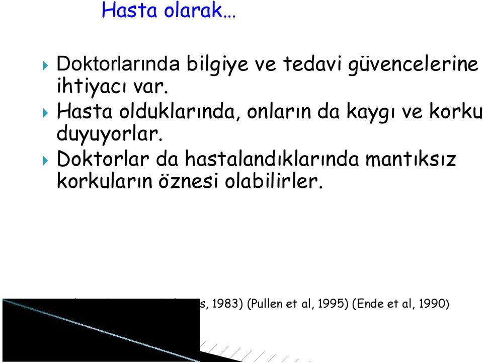 } Doktorlar da hastalandıklarında mantıksız korkuların öznesi