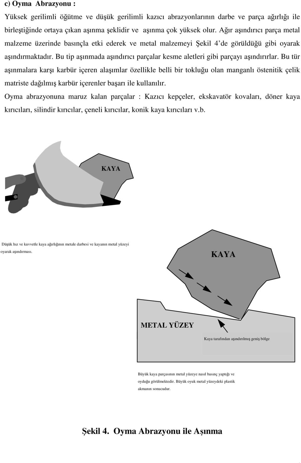 Bu tip aşınmada aşındırıcı parçalar kesme aletleri gibi parçayı aşındırırlar.