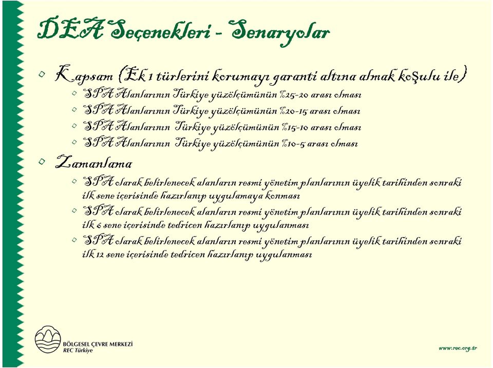 alanların resmi yönetim planlarının üyelik tarihinden sonraki ilk sene içerisinde hazırlanıp uygulamaya konması SPA olarak belirlenecek alanların resmi yönetim planlarının üyelik