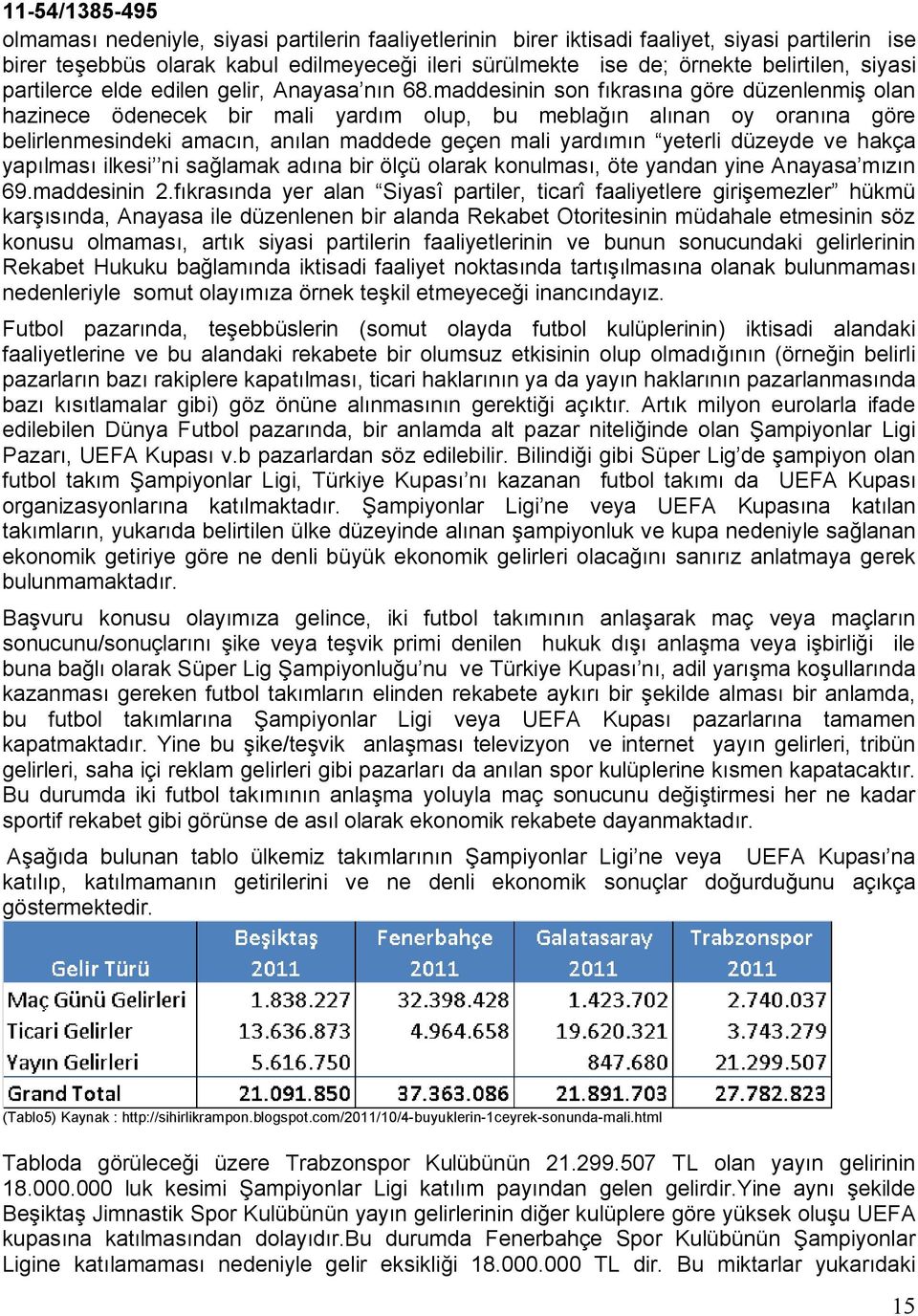 maddesinin son fıkrasına göre düzenlenmiş olan hazinece ödenecek bir mali yardım olup, bu meblağın alınan oy oranına göre belirlenmesindeki amacın, anılan maddede geçen mali yardımın yeterli düzeyde