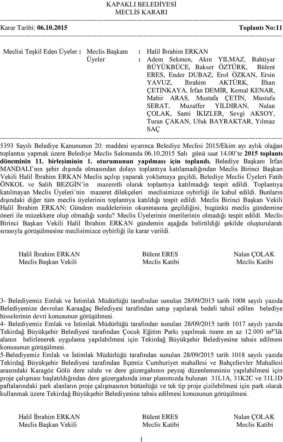 YAVUZ, İbrahim AKTÜRK, İlhan ÇETİNKAYA, İrfan DEMİR, Kemal KENAR, Mahir ARAS, Mustafa ÇETİN, Mustafa SERAT, Muzaffer YILDIRAN, Nalan ÇOLAK, Sami İKİZLER, Sevgi AKSOY, Turan ÇAKAN, Ufuk BAYRAKTAR,