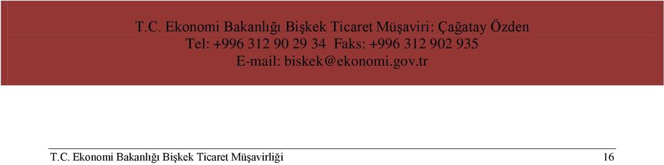 312 902 935 E-mail: biskek@ekonomi.gov.tr T.C.
