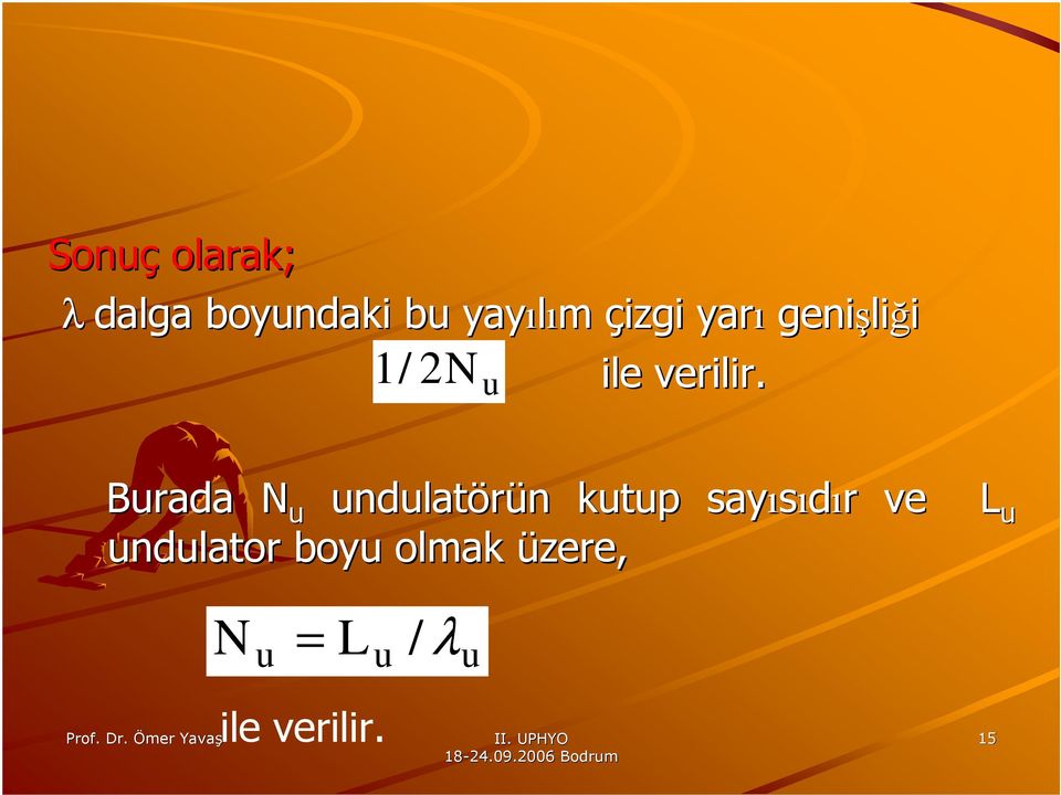 Burada N u undulatörün kutup sayısıdır r ve L u