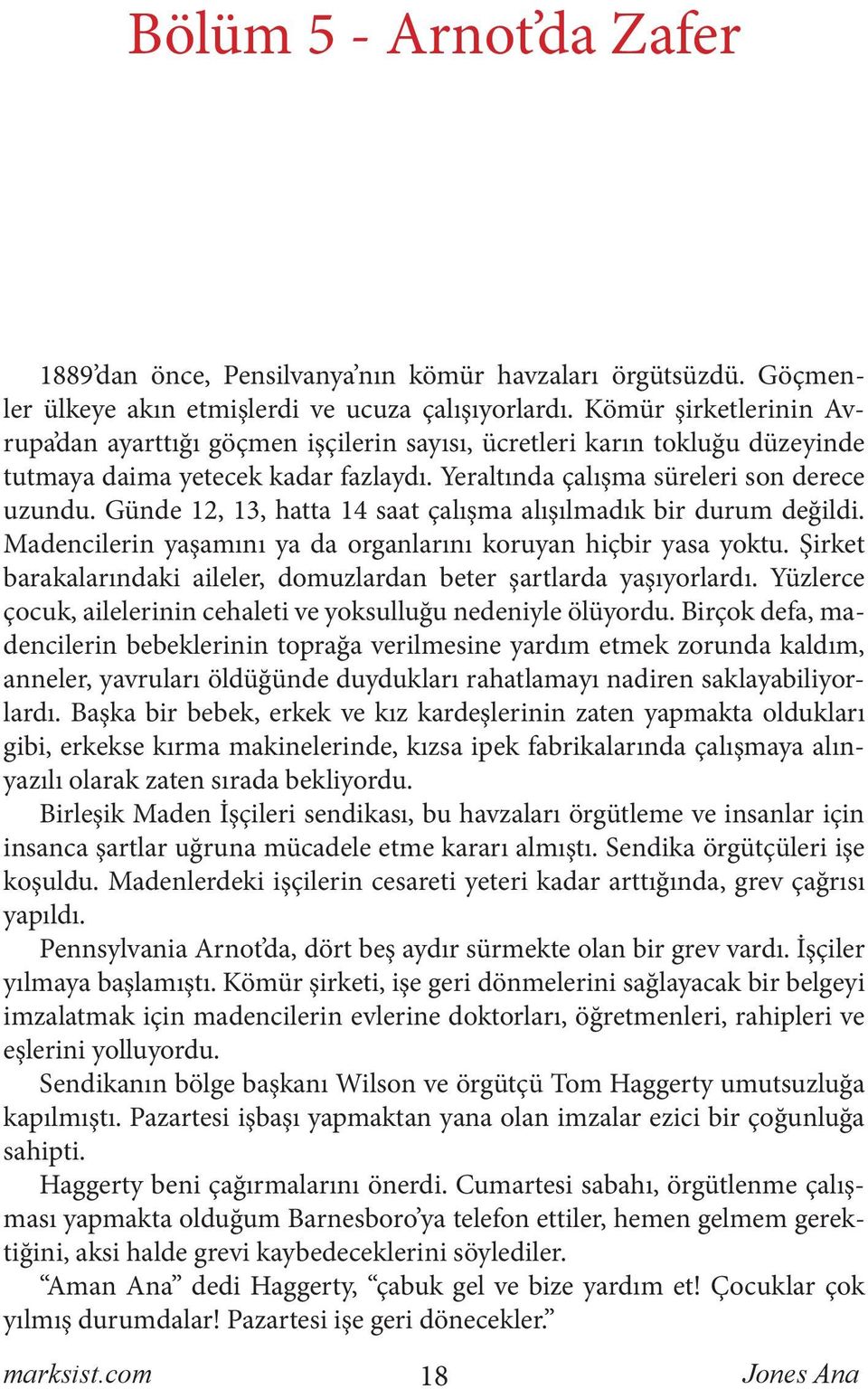 Günde 12, 13, hatta 14 saat çalışma alışılmadık bir durum değildi. Madencilerin yaşamını ya da organlarını koruyan hiçbir yasa yoktu.