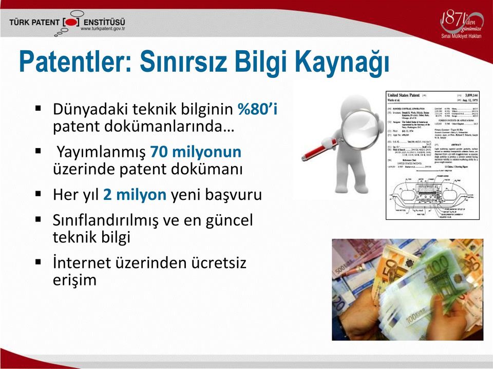 patent dokümanı Her yıl 2 milyon yeni başvuru