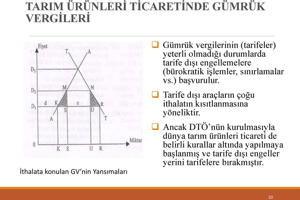 Tarife dışı araçların çoğu ithalatın kısıtlanmasına yöneliktir.