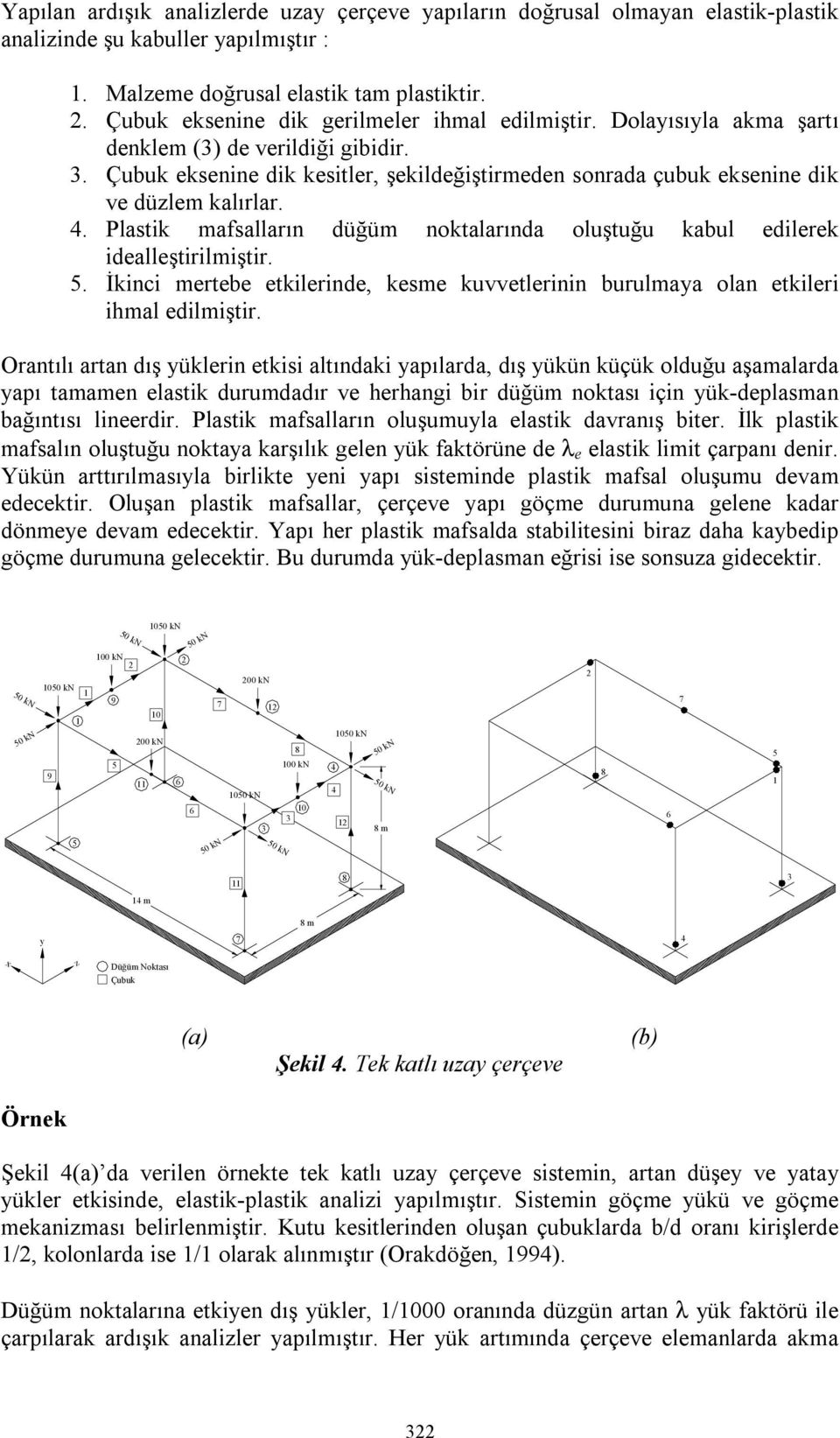 . Plastk mafsalların düğüm noktalarında oluştuğu kabul edlerek dealleştrlmştr.. İknc mertebe etklernde, kesme kuvvetlernn burulmaya olan etkler hmal edlmştr.