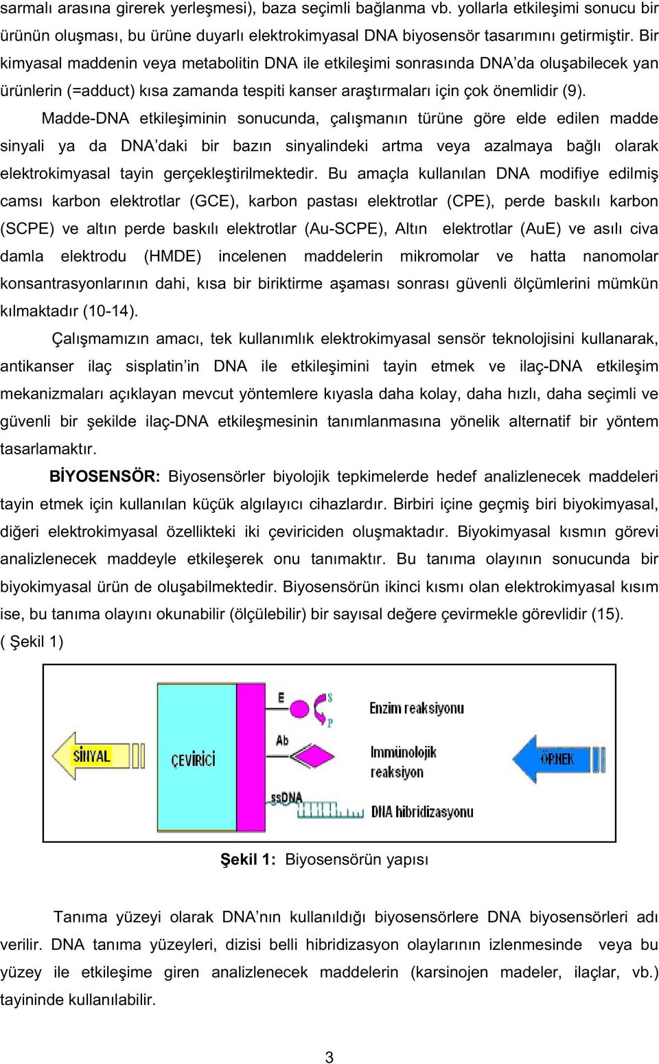 Madde-DNA etkile iminin sonucunda, çalı manın türüne göre elde edilen madde sinyali ya da DNA daki bir bazın sinyalindeki artma veya azalmaya ba lı olarak elektrokimyasal tayin gerçekle tirilmektedir.