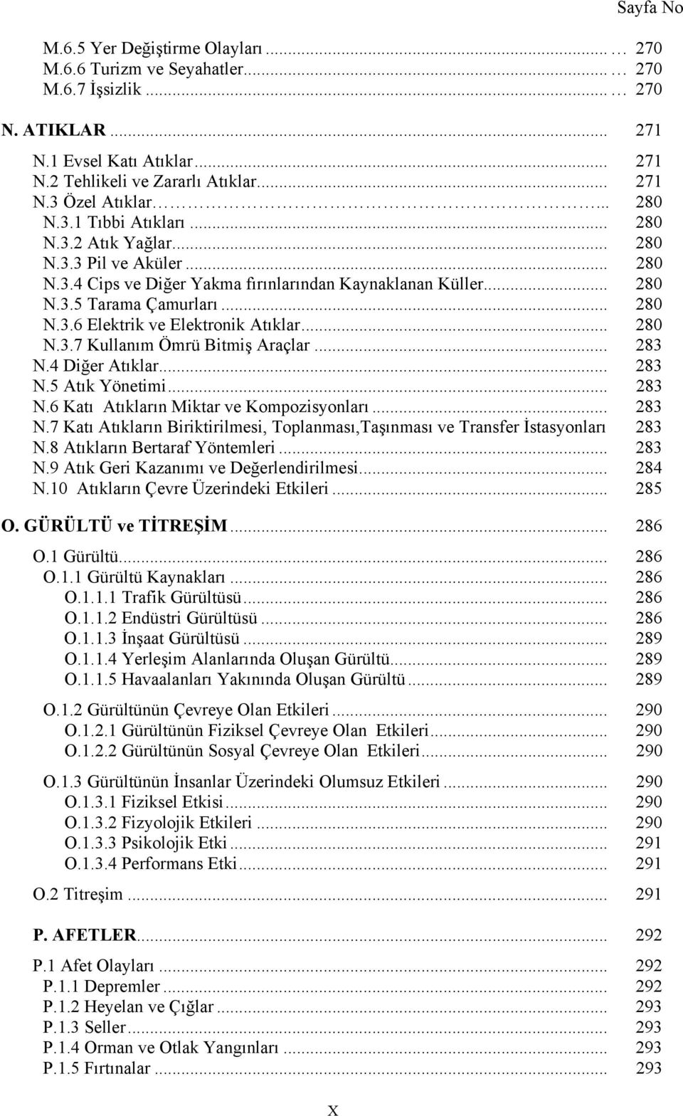 .. 280 N.3.7 Kullanım Ömrü Bitmiş Araçlar... 283 N.4 Diğer Atıklar... 283 N.5 Atık Yönetimi... 283 N.6 Katı Atıkların Miktar ve Kompozisyonları... 283 N.7 Katı Atıkların Biriktirilmesi, Toplanması,Taşınması ve Transfer İstasyonları 283 N.