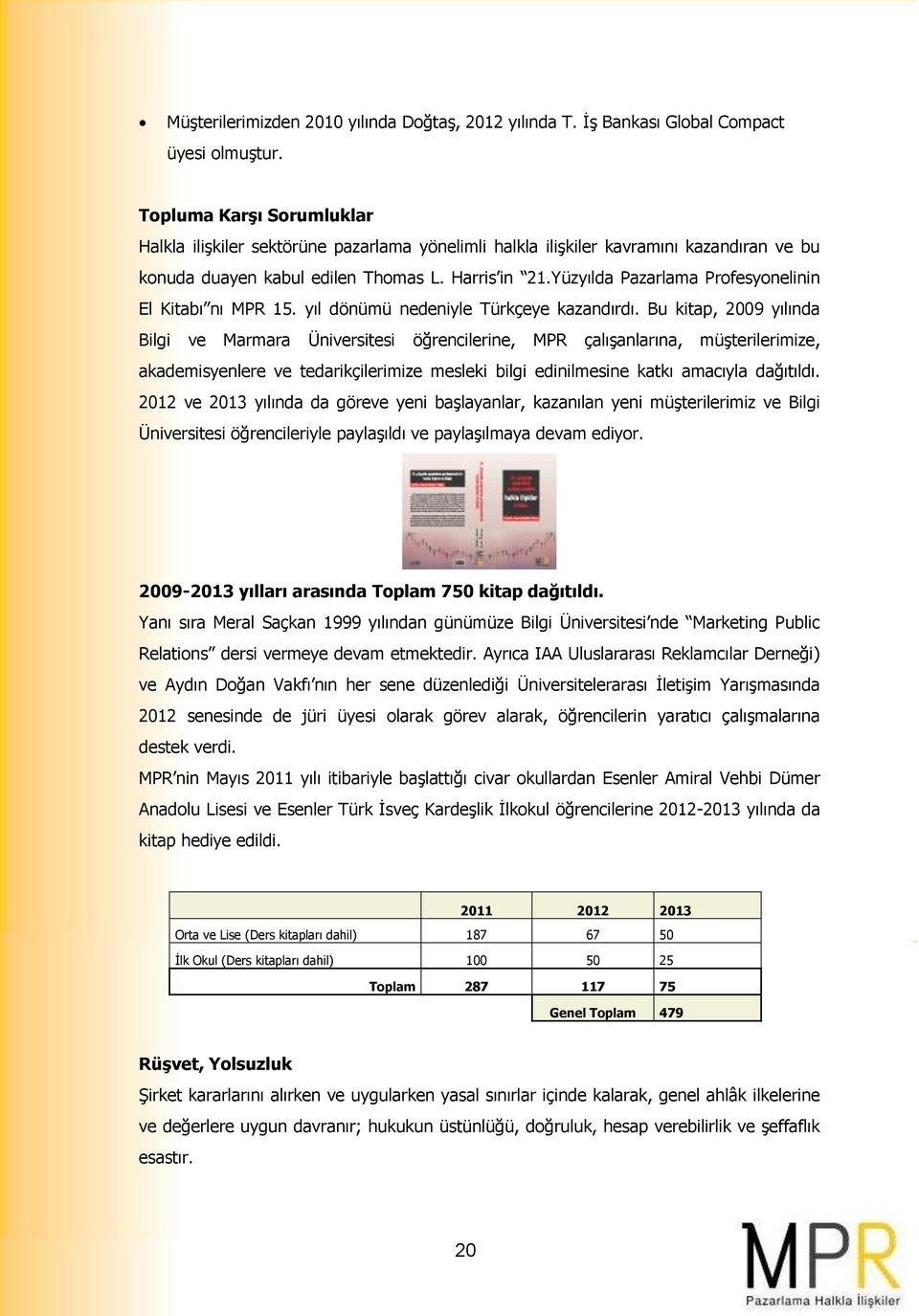 Yüzyılda Pazarlama Profesyonelinin El Kitabı nı MPR 15. yıl dönümü nedeniyle Türkçeye kazandırdı.