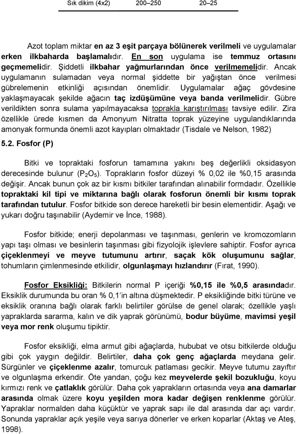 Uygulamalar ağaç gövdesine yaklaşmayacak şekilde ağacın taç izdüşümüne veya banda verilmelidir. Gübre verildikten sonra sulama yapılmayacaksa toprakla karıştırılması tavsiye edilir.