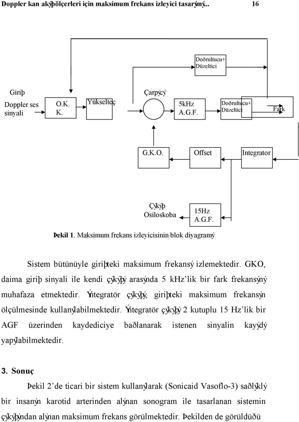 GKO, daima giriþ sinyali ile kendi çýkýþý arasýnda 5 khz lik bir fark frekansýný muhafaza etmektedir. Ýntegratör çýkýþý, giriþteki maksimum frekansýn ölçülmesinde kullanýlabilmektedir.